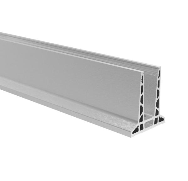 Aluminium Ganzglasgeländer T-Bodenprofil 2500mm 3,0kN Glasgeländer Satin Elox